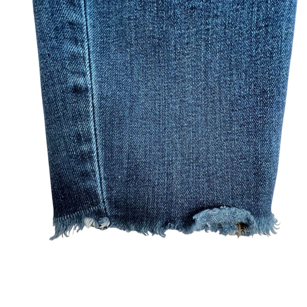 True Religion Distressed Skinny  Blue Jeans Flap Pockets Frayed Raw Hem Sz 30 - Picture 7 of 16